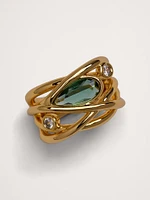 Mermaid Teardrop Crystal Ring by Aureus + Argent