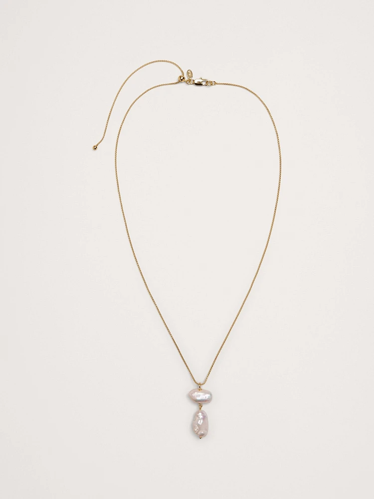 Telaio Baroque Pearl Double Pendant Necklace by Aureus + Argent