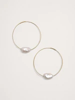 Telaio Baroque Pearl Hoop Earrings by Aureus + Argent