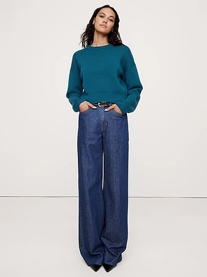 Merino Crew-Neck Cropped Sweater