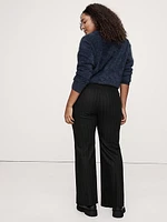 High-Rise Wide-Leg Flare Flannel Pant