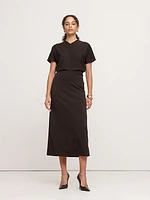 Wool-Blend Scuba Midi Dress