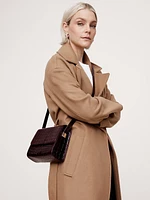 Crocodile Embossed Leather Crossbody Bag