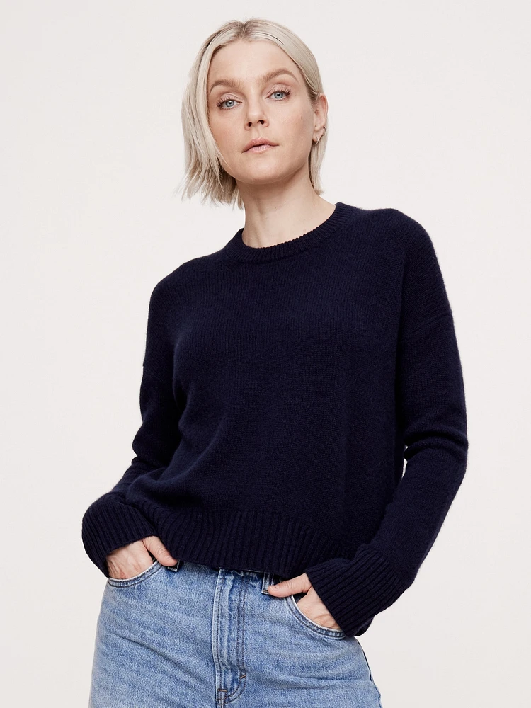 Oversized Midweight Cashmere Crew-Neck Sweater