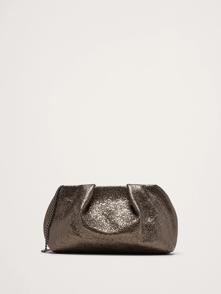 Mini Riviera Metallic Leather Clutch