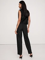 Barathea Italian Wool Tapered Tuxedo Pant