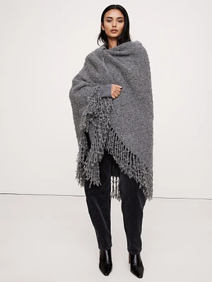 Alpaca-Wool Bouclé Wrap