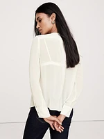 Georgette Sheer Pintuck Shirt