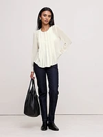 Georgette Sheer Pintuck Shirt