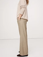 Pull-On Wide-Leg Drapey Twill Pant