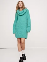 Oversized Fuzzy Alpaca-Blend Sweater Dress