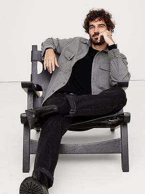 Standard-Fit Cotton Twill Shirt Jacket