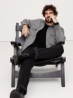 Standard-Fit Cotton Twill Shirt Jacket