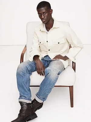 Standard-Fit Cotton Twill Shirt Jacket