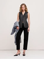 Lightweight Wool Flannel Long Vest