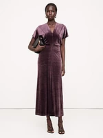 Bias-Cut Velvet Maxi Dress