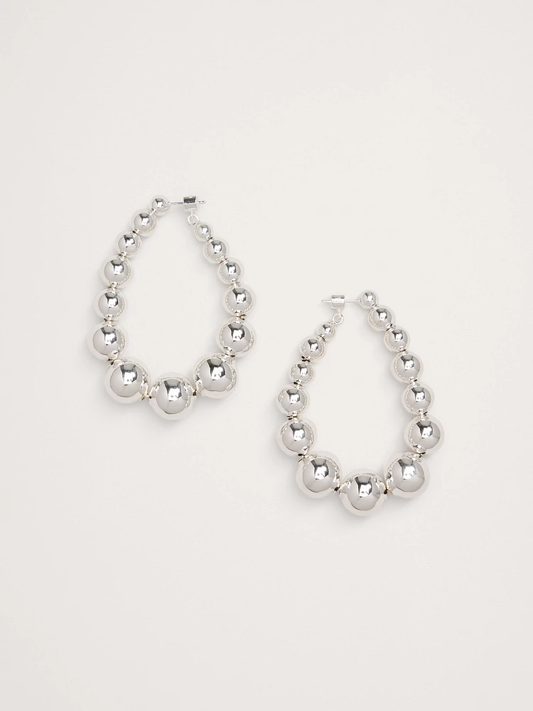 Ball Teardrop Hoop Earrings