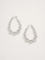 Ball Teardrop Hoop Earrings