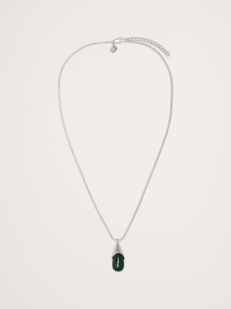 Malachite Teardrop Pendant Necklace