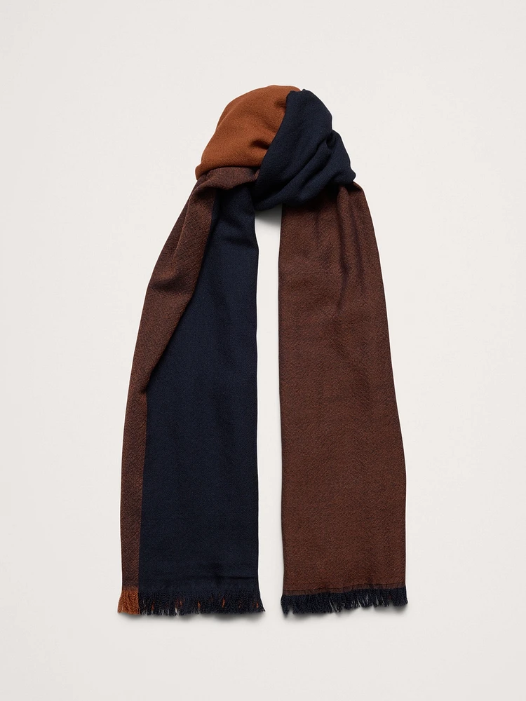 Color-Block Lightweight Wool Scarf