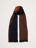 Color-Block Lightweight Wool Scarf