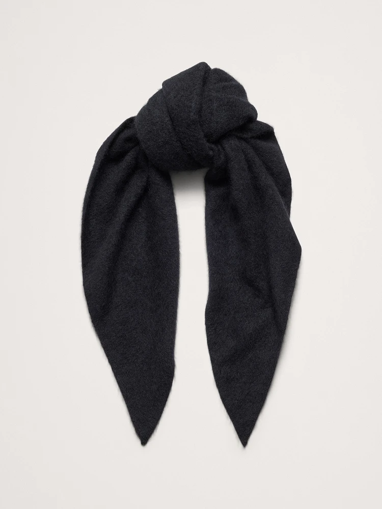 Brushed Wool-Cashmere Triangle Scarf