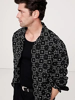Standard-Fit Embroidered Linen Resort Shirt