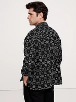 Standard-Fit Embroidered Linen Resort Shirt