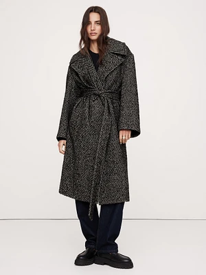 Oversized Herringbone Car Coat