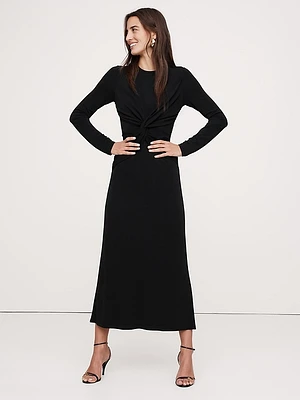 Sparkle Jersey Knit Twist-Front Maxi Dress