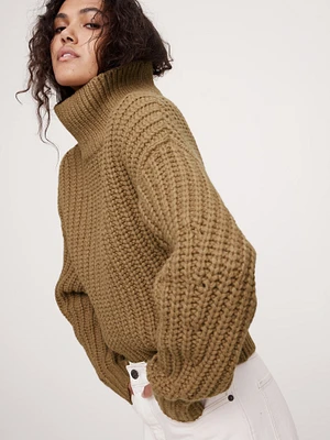 Italian Merino-Blend Cropped Sweater