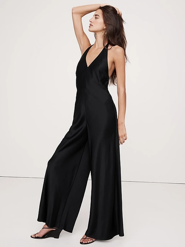 Banana Republic Satin Halter Jumpsuit | Arden Fair
