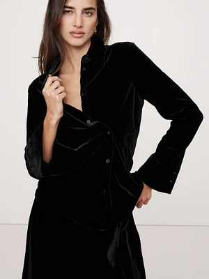 Velvet Wrap Shirt