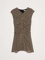Georgette Ruched-Front Mini Dress