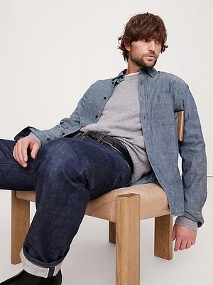 Standard-Fit Chambray Shirt