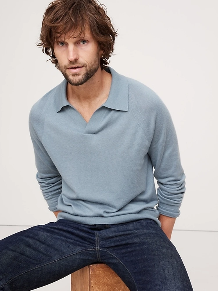 Cashmere-Silk Sweater Polo