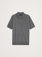 Cashmere-Silk Short-Sleeve Sweater Polo