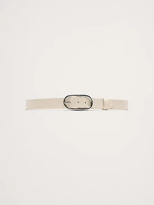 Leather Oval Buckle Belt