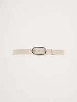 Leather Oval Buckle Belt