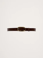 Leather Oval Buckle Belt