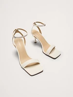 Contorno Leather Flare-Heel Sandal