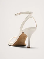 Contorno Leather Flare-Heel Sandal