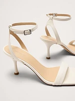 Contorno Leather Flare-Heel Sandal