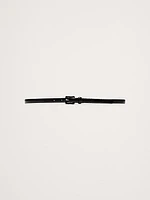 Embossed Leather Skinny Belt