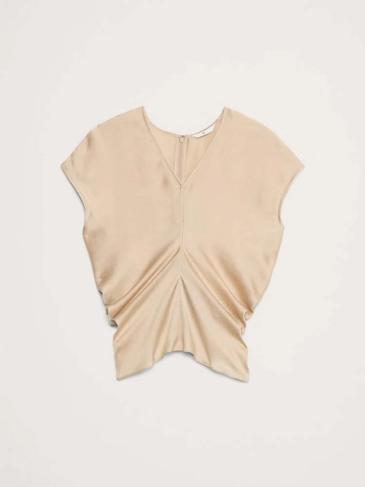 Sheer Crinkle Satin Top