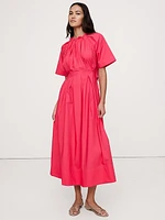 Cotton Poplin Open-Back Maxi Dress