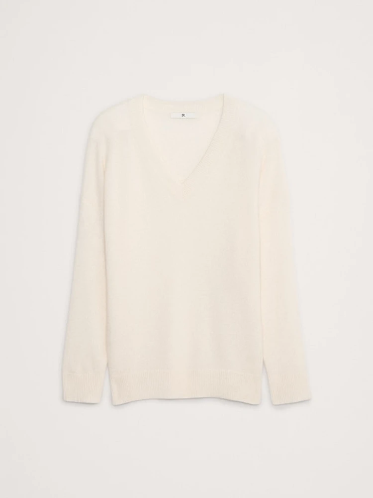 Oversized Lightweight Cashmere V-Neck Sweater