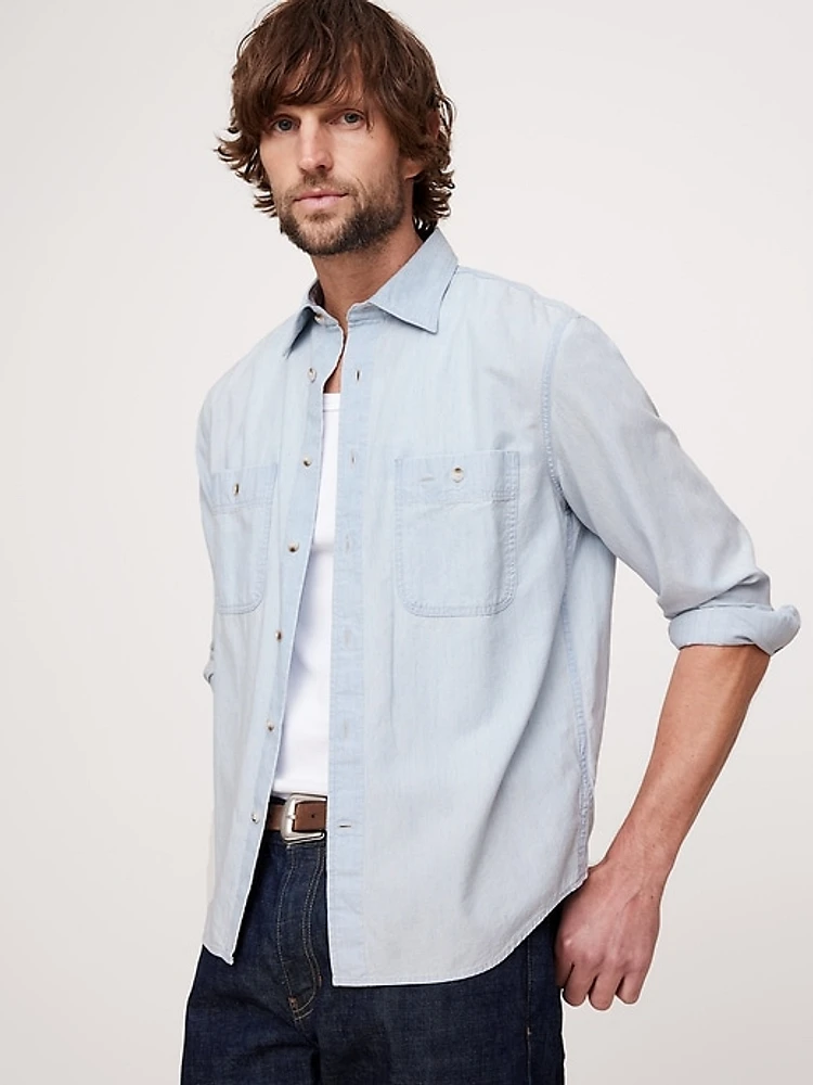 Standard-Fit Chambray Shirt