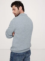 Relaxed Cotton Cable-Knit Sweater Polo