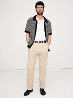 Herringbone Cotton-Linen Relaxed Suit Pant